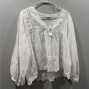 American eagle White Lace eyelet top brand new S